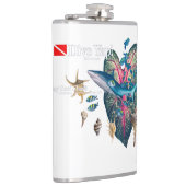 Tropische uitnodiging heupfles (Rechts)