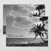 Tropische uitnodiging in zwart-wit (Voorkant / Achterkant)