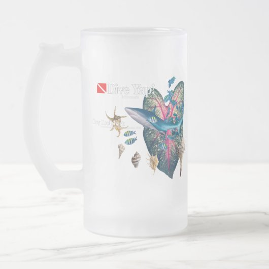 Tropische uitnodiging matglas bierpul (Links)