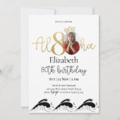 Tropische uitnodiging op 80e gouddag met foto (Voorkant)