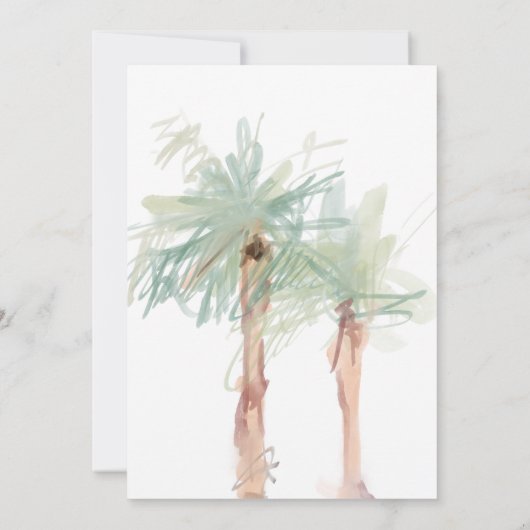 tropische uitnodiging op het strand van Palm (Achterkant)