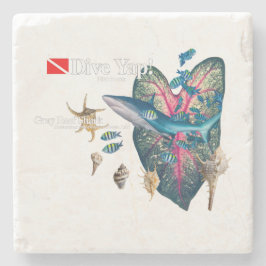 Tropische uitnodiging stenen onderzetter