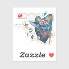 Tropische uitnodiging sticker