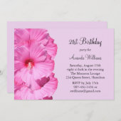 Tropische uitnodiging van 21ste verjaardag (paars) (Voorkant / Achterkant)