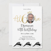 Tropische uitnodiging van 60e gouddag met foto (Voorkant)