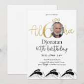 Tropische uitnodiging van 60e gouddag met foto (Voorkant / Achterkant)