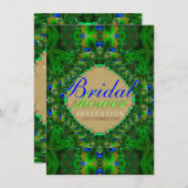 Tropische uitnodiging voor bruidsdouche in groen e (Voorkant / Achterkant)