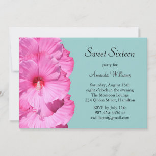 Tropische uitnodiging voor de geboorte (turquoise)