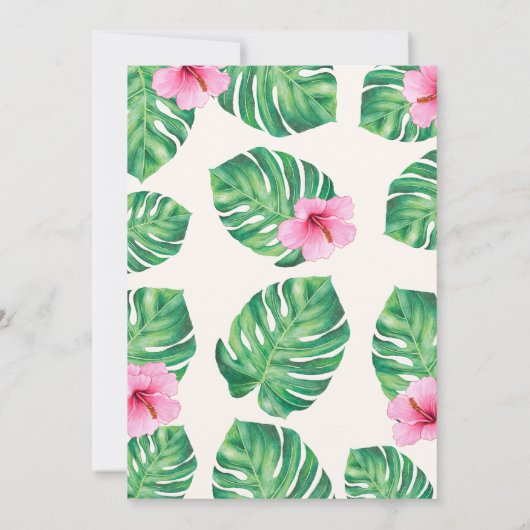 Tropische uitnodiging voor geboorte (Achterkant)