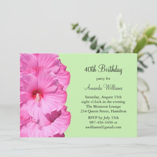 Tropische uitnodiging voor geboorte (groen) (Staand voorkant)