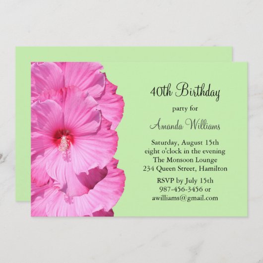 Tropische uitnodiging voor geboorte (groen) (Voorkant / Achterkant)