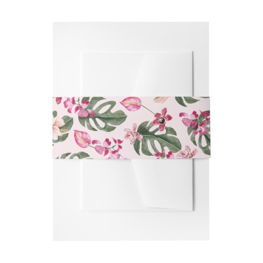 Tropische uitnodigingsbuikband uitnodigingen wikkel (Voorkant Voorbeeld)