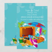 Tropische Uitstap Reddingsaankondiging Save The Date (Voorkant / Achterkant)