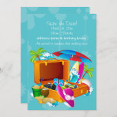 Tropische Uitstap Reddingsaankondiging voor de Tro Save The Date (Voorkant / Achterkant)