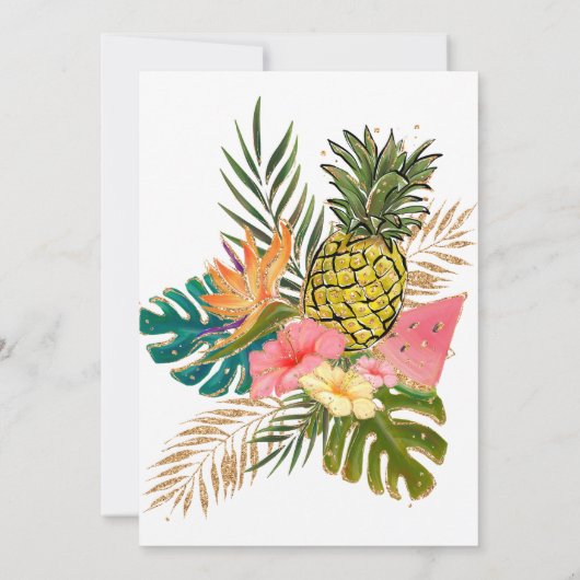 Tropische Unicorn Pool Birthday Kaart (Achterkant)