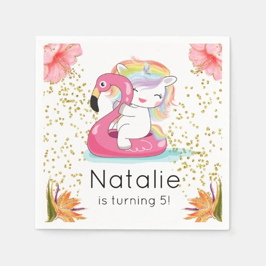 Tropische Unicorn Pool Servet (Voorkant)