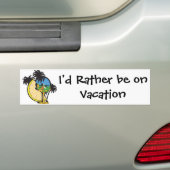 Tropische Vacatie Gecko Bumpersticker (Op auto)