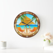 Tropische Vakantie aangepaste wandklok (Huis)