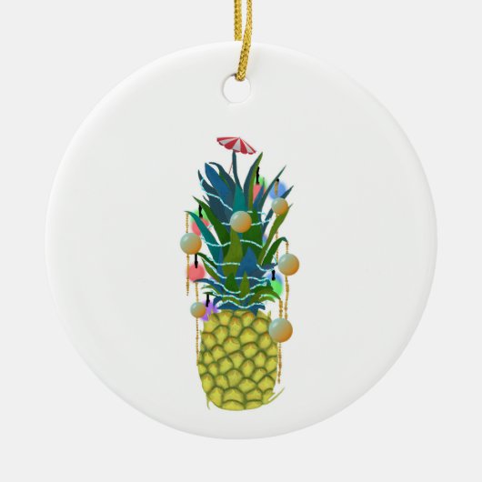 Tropische vakantie ananas kerst ornamenten (Voorkant)