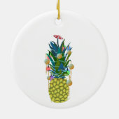 Tropische vakantie ananas kerst ornamenten (Achterkant)