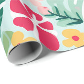 "Tropische vakantie Blooms Pattern" Cadeaupapier (Rol Hoek)