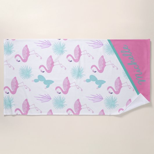 tropische vakantie | Monogram strandlaken (Voorkant)