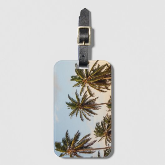 Tropische vakantie palmbomen bagagelabel (Voorkant (verticaal))
