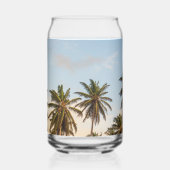 Tropische vakantie palmbomen blikvorm glas (Achterkant)