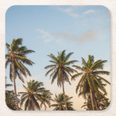 Tropische vakantie palmbomen kartonnen onderzetters (Voorkant)