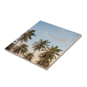 Tropische vakantie palmbomen tegeltje (Zijkant)