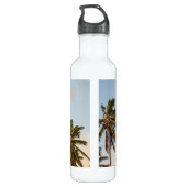 Tropische vakantie palmbomen waterfles (Achterkant)