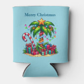 Tropische vakantie Palmboom Vrolijk kerstfeest Blikjeskoeler (Voorkant)