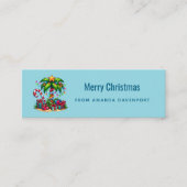 Tropische vakantie Palmboom Vrolijk kerstfeest Mini Visitekaartje (Voorkant)
