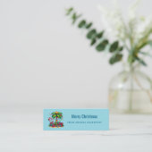 Tropische vakantie Palmboom Vrolijk kerstfeest Mini Visitekaartje (Staand voorkant)