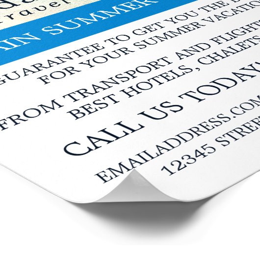 Tropische vakantie, reisagent Adverteren Poster (Hoek)