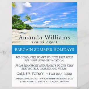 Tropische Vakantie, Reisbureaureclamefolder Flyer