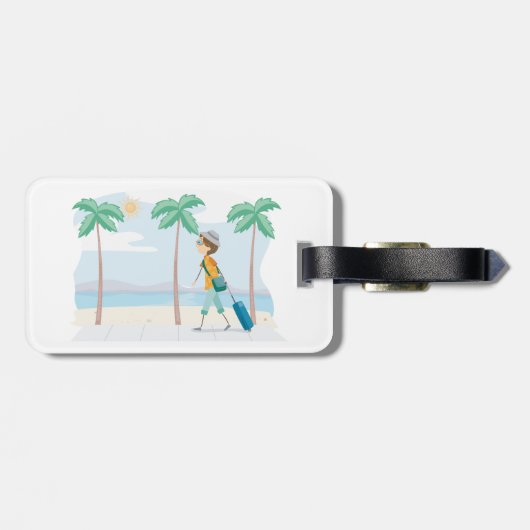 Tropische Vakantie Reiziger Fun Beach Reizen Bagagelabel (Achterkant horizontaal)