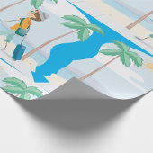 Tropische Vakantie Reiziger Fun Beach Reizen Cadeaupapier