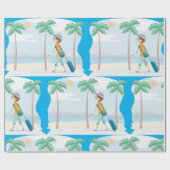 Tropische Vakantie Reiziger Fun Beach Reizen Cadeaupapier (Vlak)