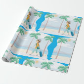 Tropische Vakantie Reiziger Fun Beach Reizen Cadeaupapier (Uitgerold)