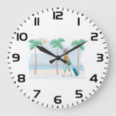 Tropische Vakantie Reiziger Fun Beach Reizen Grote Klok (Voorkant)
