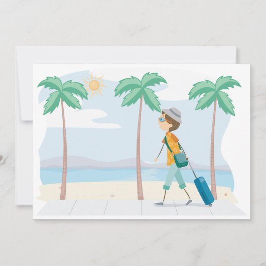 Tropische Vakantie Reiziger Fun Beach Reizen Kaart (Voorkant)