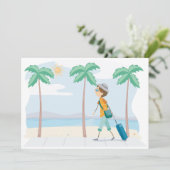 Tropische Vakantie Reiziger Fun Beach Reizen Kaart (Staand voorkant)