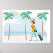 Tropische Vakantie Reiziger Fun Beach Reizen Poster (Voorkant)