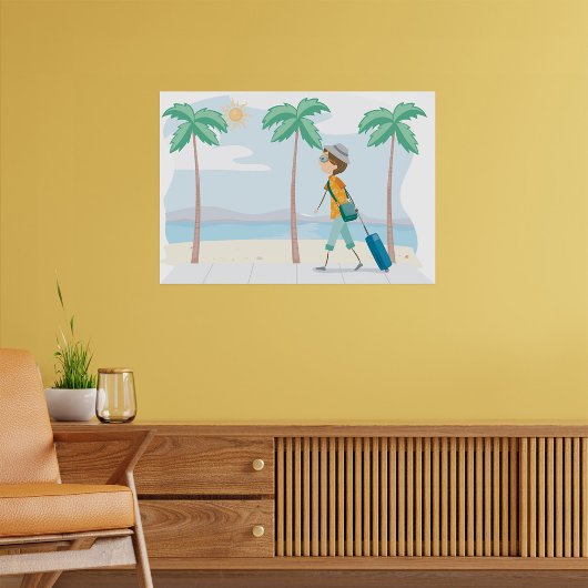 Tropische Vakantie Reiziger Fun Beach Reizen Poster