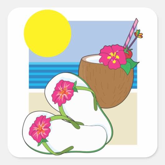 Tropische vakantie Stickers (Voorkant)