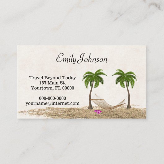 Tropische vakantie strand visitekaartje (Achterkant)