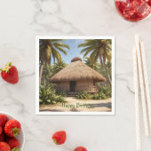 Tropische vakantie verjaardag servet (Insitu)