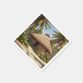 Tropische vakantie verjaardag servet (Hoek)