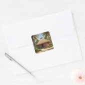 Tropische vakantie verjaardag vierkante sticker (Envelop)